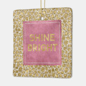 Glitzy Glam Gold Blush Glitter Leopard Print Shine Keramisch Ornament (Links)