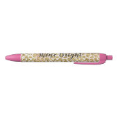 Glitzy Glam Gold Blush Glitter Leopard Print Zwarte Inkt Pen (Bodem)