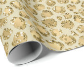 Glitzy Glam Gold Glitter Leopard Print Cadeaupapier (Rol Hoek)