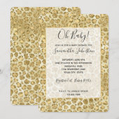 Glitzy Glam Gold Glitter Leopard Print Kaart (Voorkant / Achterkant)