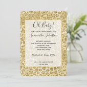 Glitzy Glam Gold Glitter Leopard Print Kaart (Staand voorkant)