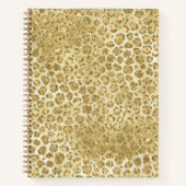 Glitzy Glam Gold Glitter Leopard Print Notitieboek (Voorkant)
