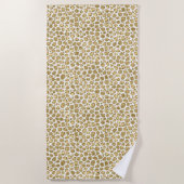 Glitzy Glam Gold Glitter Leopard Print Strandlaken (Voorkant)