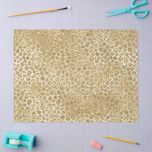 Glitzy Glam Gold Glitter Leopard Print Tissuepapier (Craft)