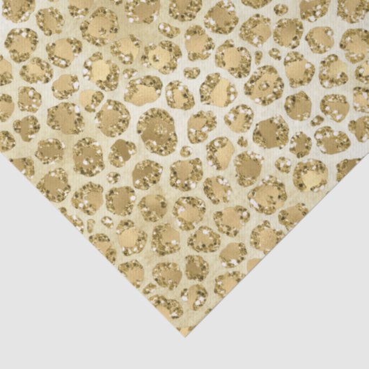 Glitzy Glam Gold Glitter Leopard Print Tissuepapier (Detail)