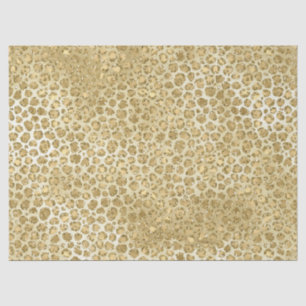 Glitzy Glam Gold Glitter Leopard Print Tissuepapier