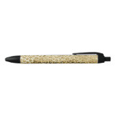 Glitzy Glam Gold Glitter Leopard Print Zwarte Inkt Pen (Bovenkant)