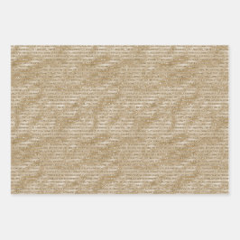 Glitzy Glam Gold Glitter Stripes Inpakpapier Vel