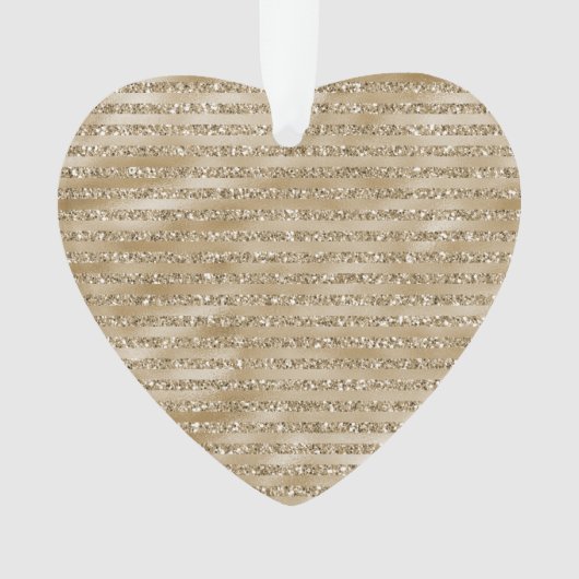 Glitzy Glam Gold Glitter Stripes Ornament (voorkant)