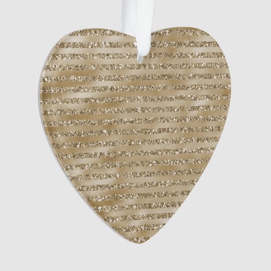 Glitzy Glam Gold Glitter Stripes Ornament (voorkant)