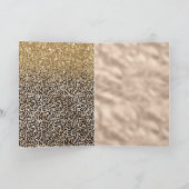 Glitzy Glam Gold Leopard Print Glitter Feestdagen Kaart (Binnen)