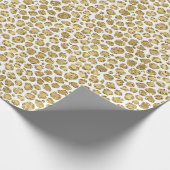 Glitzy Glam Gold White Glitter Leopard Print Cadeaupapier (Hoek)