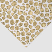 Glitzy Glam Gold White Glitter Leopard Print     Tissuepapier (Detail)