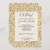 Glitzy Glam Gouden Blush Glitter Luipaardprint  Kaart (Voorkant / Achterkant)