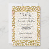 Glitzy Glam Gouden Blush Glitter Luipaardprint  Kaart (Voorkant)