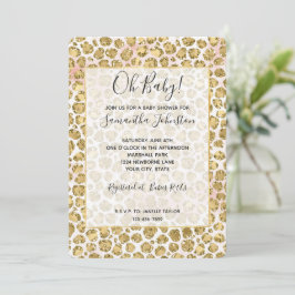 Glitzy Glam Gouden Blush Glitter Luipaardprint Kaart