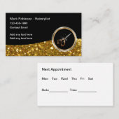 Glitzy Glam Haarstylist Afspraak Visitekaartjes (Voorkant / Achterkant)