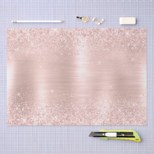 Glitzy Glam Meisjesachtige Roze Glitter Bruiloft Tissuepapier (Craft)