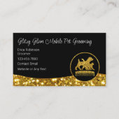 Glitzy Glam Mobile Huisdier Grooming Afspraak Visitekaartje (Voorkant)
