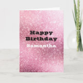 Glitzy Glam Pink Sparkle Kaart (Voorkant)