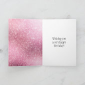 Glitzy Glam Pink Sparkle Kaart (Binnen)