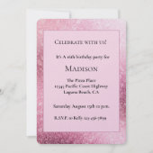 Glitzy Glam Roze Glitter Verjaardag Kaart (Voorkant)