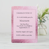 Glitzy Glam Roze Glitter Verjaardag Kaart (Staand voorkant)