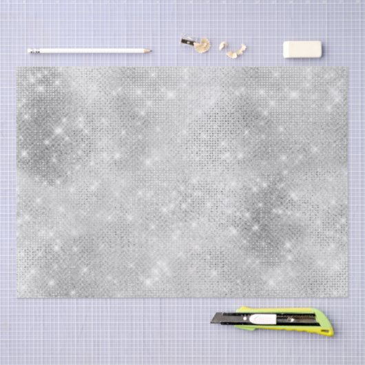 Glitzy Glam Silver Sparkle Tissuepapier (Craft)