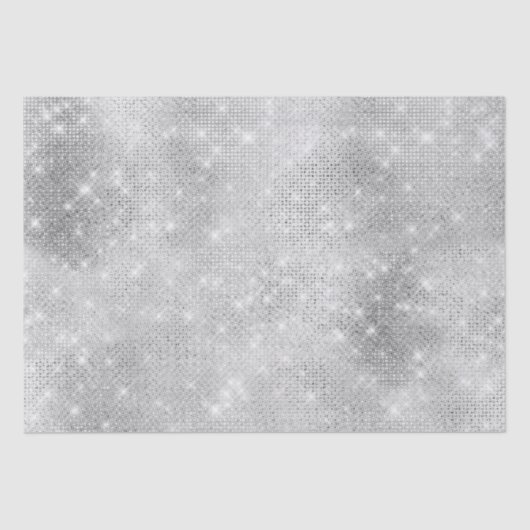 Glitzy Glam Silver Sparkle Tissuepapier (Voorkant)