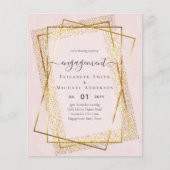 Glitzy Glam VERLOVING Uitnodigingen BUDGET (Voorkant)