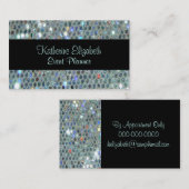 Glitzy Glamoureus Sparkly Glittery Silver Bling Visitekaartje (Voorkant / Achterkant)