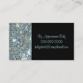 Glitzy Glamoureus Sparkly Glittery Silver Bling Visitekaartje (Achterkant)