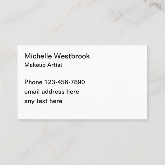 Glitzy Glassy Makeup Artist Visitekaartje (Achterkant)