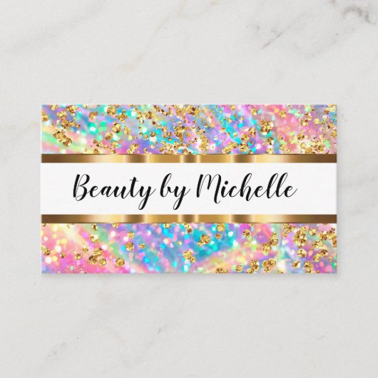 Glitzy Glassy Makeup Artist Visitekaartje (Voorkant)