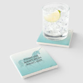 Glitzy Glitter Aqua Inspirerend Unicorn Stenen Onderzetter (Zijkant)