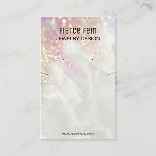 Glitzy Glitter Ketting en Kaart voor oorscherm Visitekaartje (Voorkant)