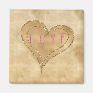 Glitzy Glitter Love Heart Magneet