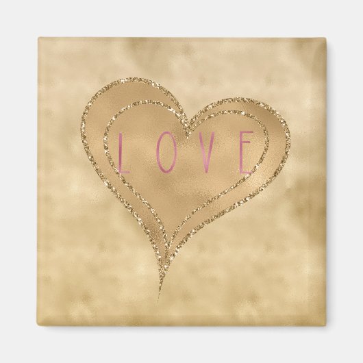 Glitzy Glitter Love Heart Magneet (Voorkant)
