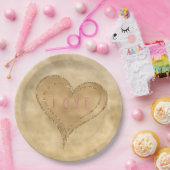 Glitzy Glitter Love Heart Papieren Bordje (Feest)