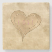 Glitzy Glitter Love Heart Stenen Onderzetter (Voorkant)