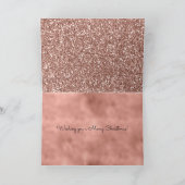 Glitzy Glitter Rose Gold Christmas Tree Feestdagen Kaart (Binnen)
