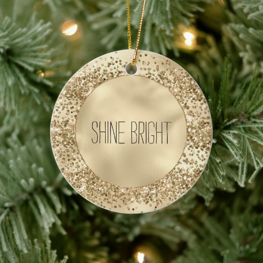 Glitzy Glitter Sparkle Confetti Shine Keramisch Ornament (Boom)