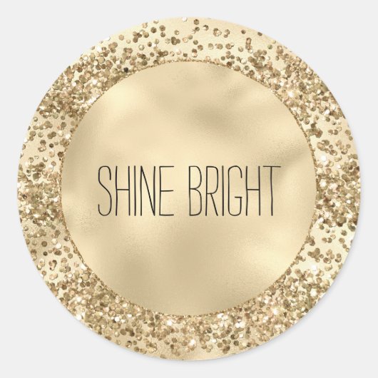 Glitzy Glitter Sparkle Confetti Shine Ronde Sticker (Voorkant)