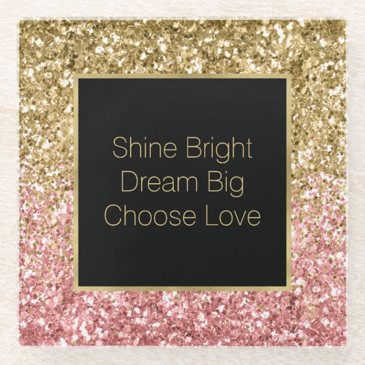 Glitzy Glitter Sparkle Glazen Onderzetter (Voorkant)