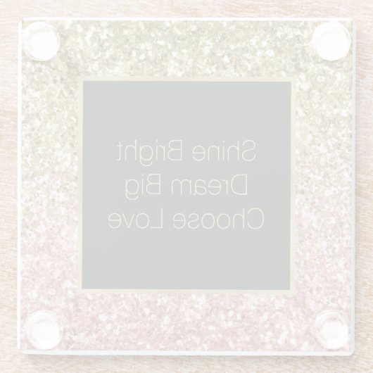 Glitzy Glitter Sparkle Glazen Onderzetter (Achterkant)