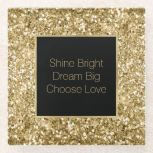 Glitzy Glitter Sparkle Glazen Onderzetter