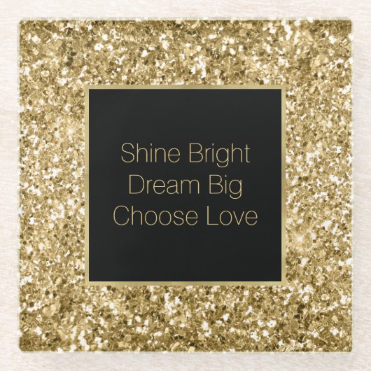 Glitzy Glitter Sparkle Glazen Onderzetter (Voorkant)