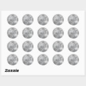 Glitzy Glitter Zilveren Diamant Shine Bright Ronde Sticker (Vel)