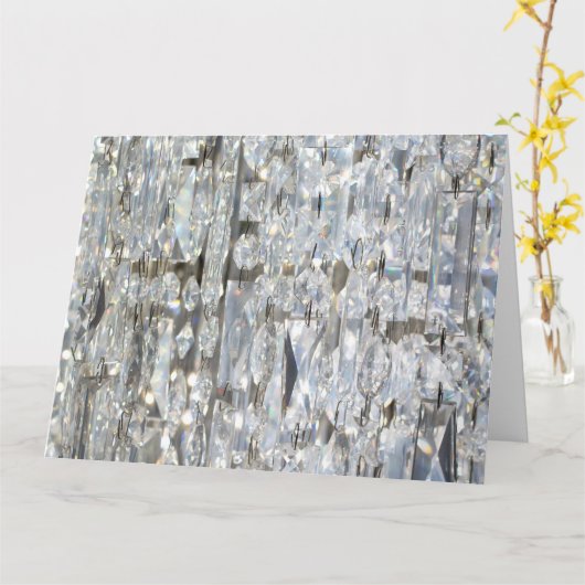 Glitzy Glittery Crystal Kaart (Gele Bloem)