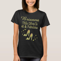 GLITZY GOLD 40 EN FANTASTISCH GEPERSONALISEERD T-S